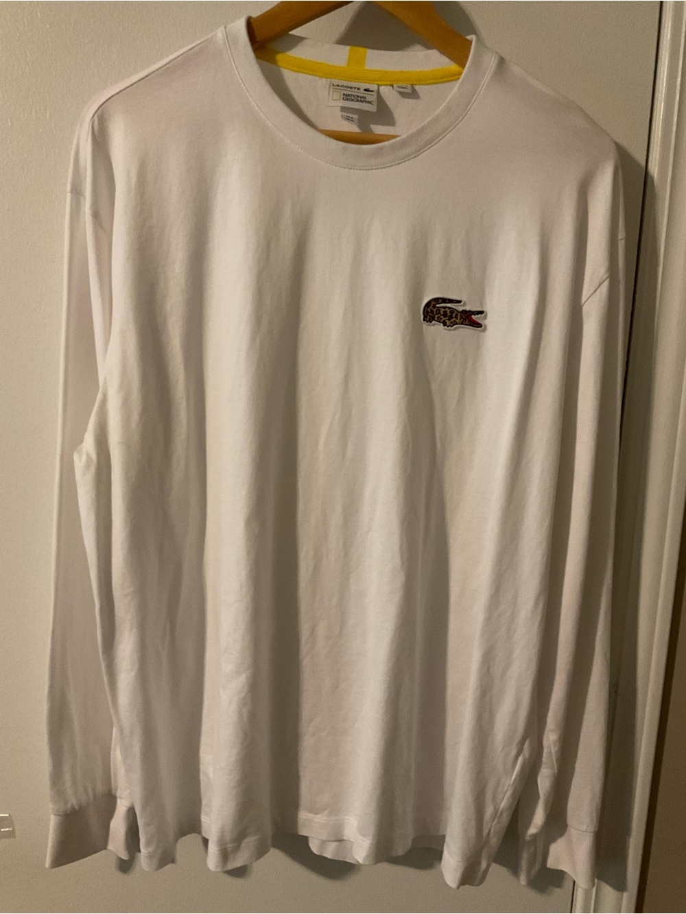 Lacoste x National Geographic Jaguar Variant XL Long Sleeve White T-Shirt